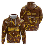 Personalized Hawthorn Hawks Hoodie Aboriginal Pattern with Graffiti Style