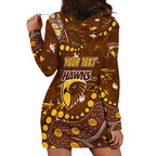 Personalized Hawthorn Hawks Hoodie Dress Aboriginal Pattern with Graffiti Style