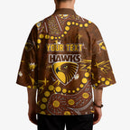 Personalized Hawthorn Hawks Kimono Aboriginal Pattern with Graffiti Style
