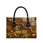 Personalized Hawthorn Hawks Leather Bag Aboriginal Pattern with Graffiti Style