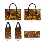 Personalized Hawthorn Hawks Leather Bag Aboriginal Pattern with Graffiti Style