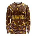 Personalized Hawthorn Hawks Long Sleeve Shirt Aboriginal Pattern with Graffiti Style