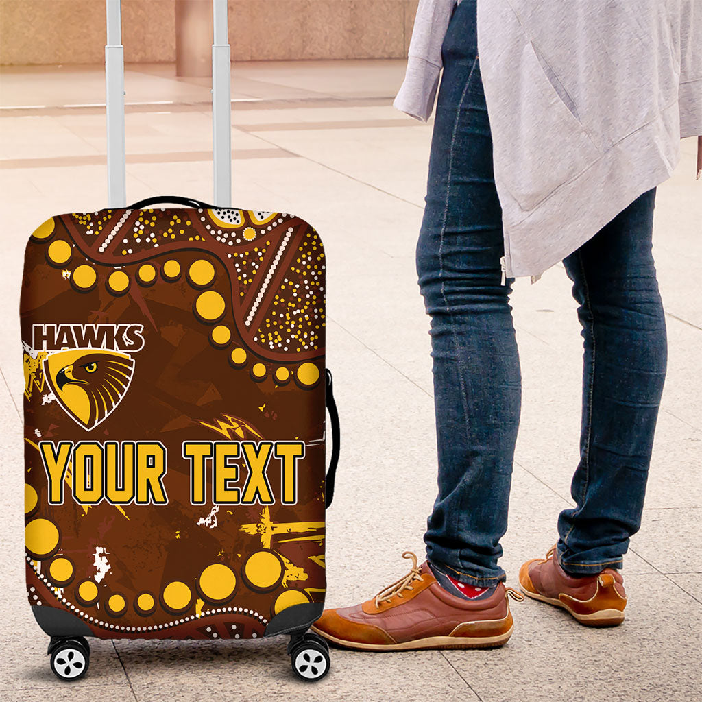 Personalized Hawthorn Hawks Luggage Cover Aboriginal Pattern with Graffiti Style