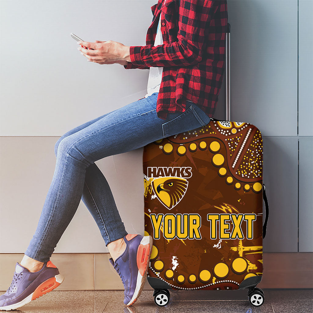 Personalized Hawthorn Hawks Luggage Cover Aboriginal Pattern with Graffiti Style