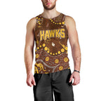 Personalized Hawthorn Hawks Men Tank Top Aboriginal Pattern with Graffiti Style