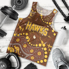 Personalized Hawthorn Hawks Men Tank Top Aboriginal Pattern with Graffiti Style