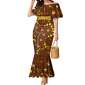 Personalized Hawthorn Hawks Mermaid Dress Aboriginal Pattern with Graffiti Style