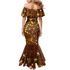 Personalized Hawthorn Hawks Mermaid Dress Aboriginal Pattern with Graffiti Style