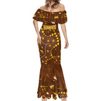 Personalized Hawthorn Hawks Mermaid Dress Aboriginal Pattern with Graffiti Style