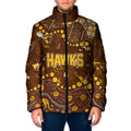 Personalized Hawthorn Hawks Padded Jacket Aboriginal Pattern with Graffiti Style