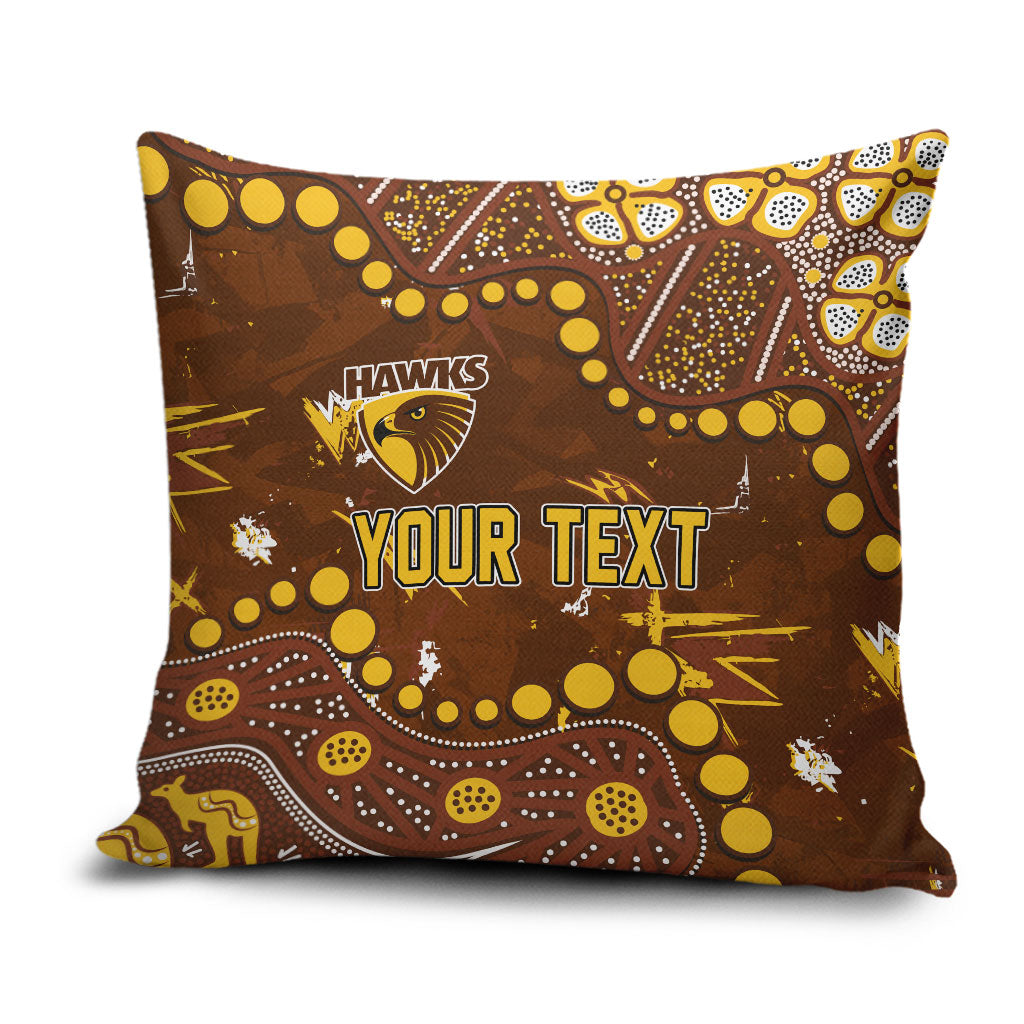 Personalized Hawthorn Hawks Pillow Cover Aboriginal Pattern with Graffiti Style