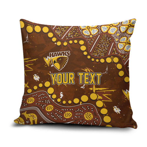 Personalized Hawthorn Hawks Pillow Cover Aboriginal Pattern with Graffiti Style