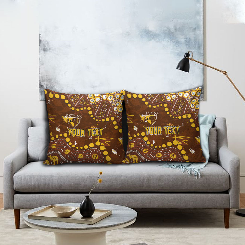 Personalized Hawthorn Hawks Pillow Cover Aboriginal Pattern with Graffiti Style