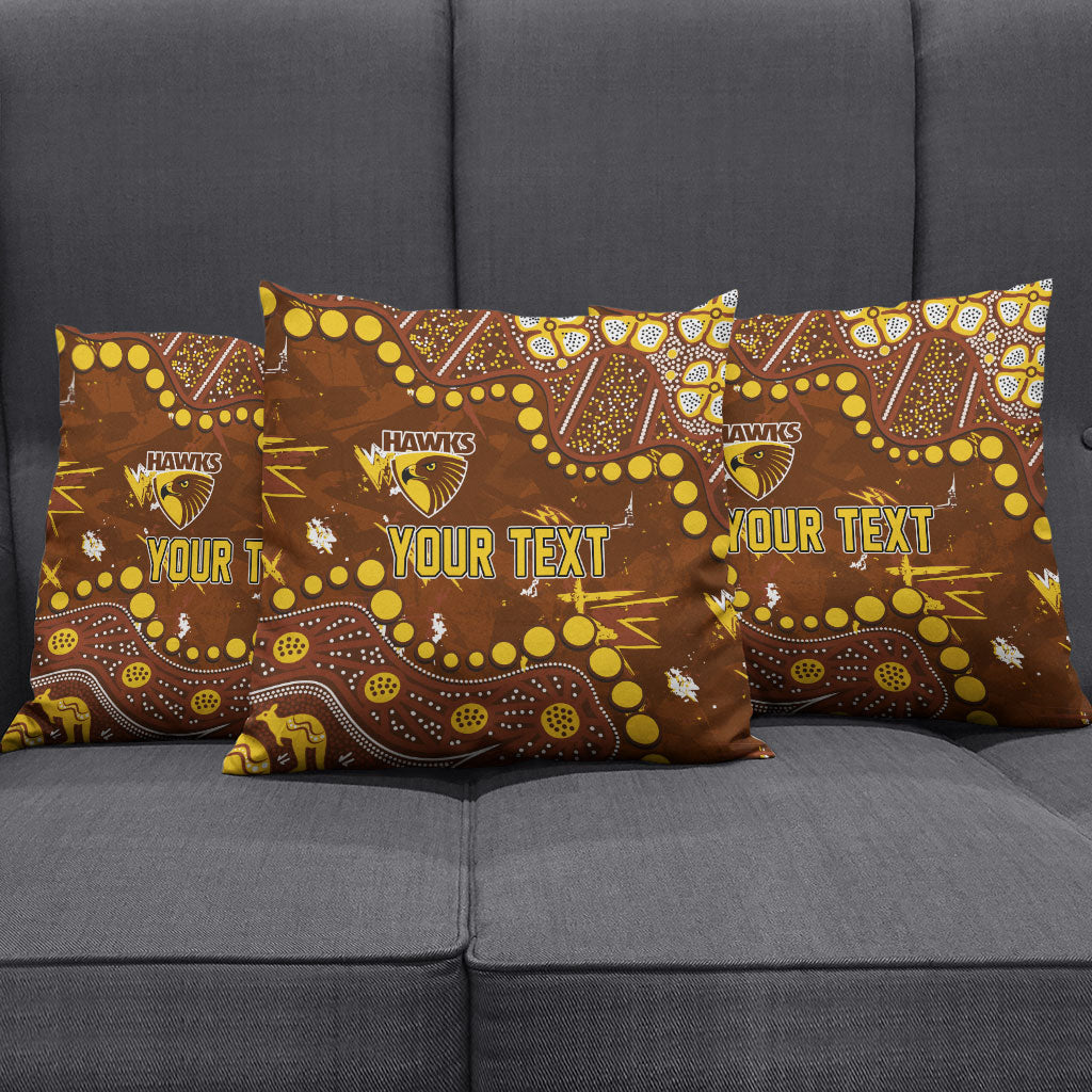 Personalized Hawthorn Hawks Pillow Cover Aboriginal Pattern with Graffiti Style