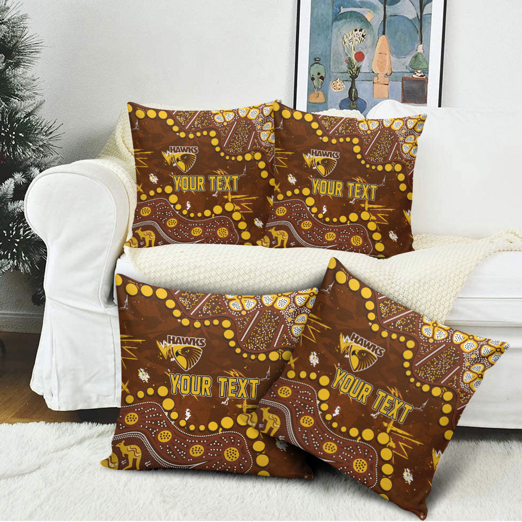 Personalized Hawthorn Hawks Pillow Cover Aboriginal Pattern with Graffiti Style