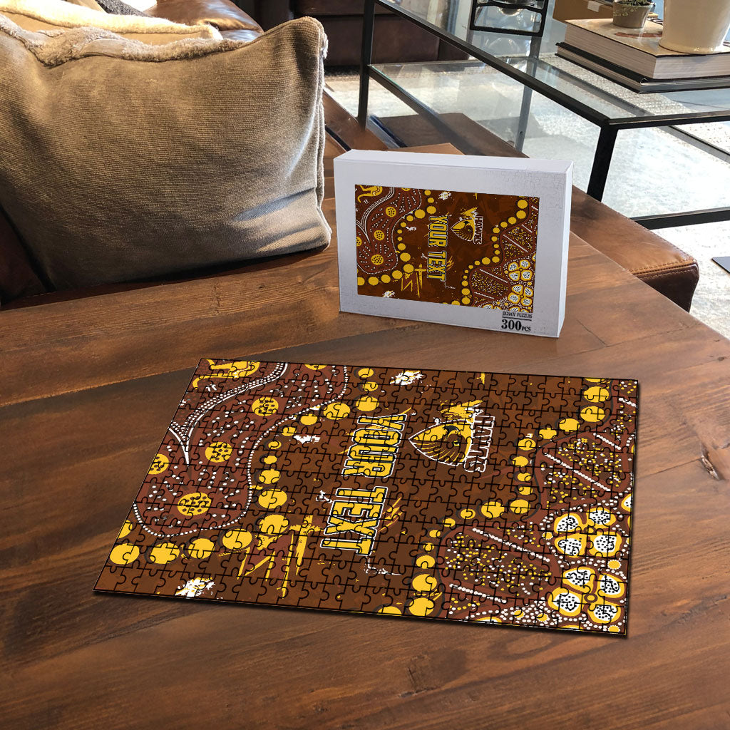 Personalized Hawthorn Hawks Puzzle Aboriginal Pattern with Graffiti Style