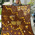 Personalized Hawthorn Hawks Quilt Aboriginal Pattern with Graffiti Style