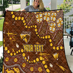 Personalized Hawthorn Hawks Quilt Aboriginal Pattern with Graffiti Style