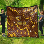 Personalized Hawthorn Hawks Quilt Aboriginal Pattern with Graffiti Style
