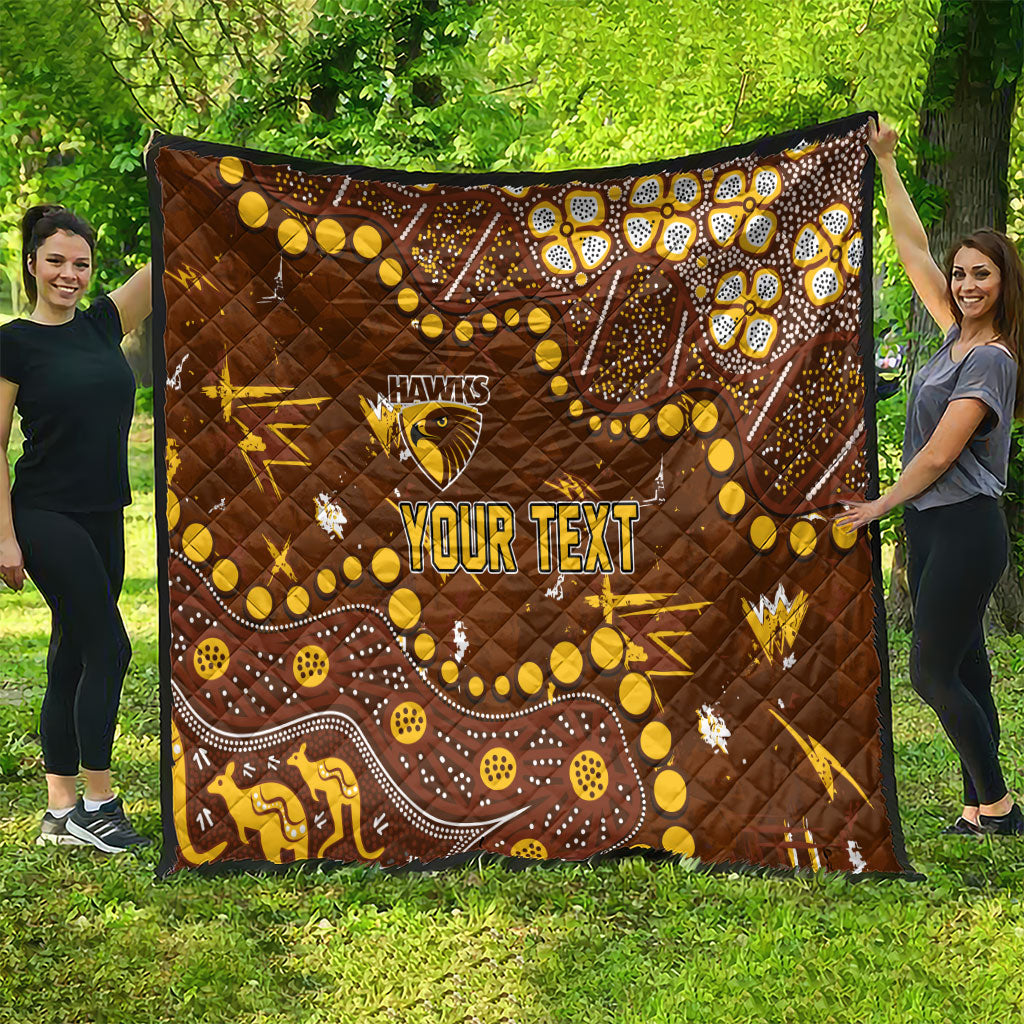 Personalized Hawthorn Hawks Quilt Aboriginal Pattern with Graffiti Style