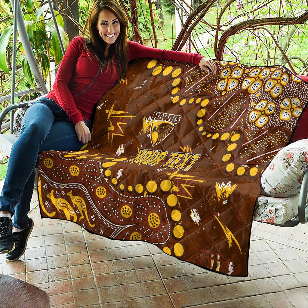 Personalized Hawthorn Hawks Quilt Aboriginal Pattern with Graffiti Style