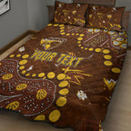 Personalized Hawthorn Hawks Quilt Bed Set Aboriginal Pattern with Graffiti Style