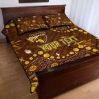 Personalized Hawthorn Hawks Quilt Bed Set Aboriginal Pattern with Graffiti Style