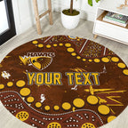 Personalized Hawthorn Hawks Round Carpet Aboriginal Pattern with Graffiti Style