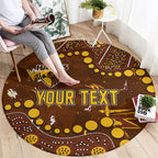 Personalized Hawthorn Hawks Round Carpet Aboriginal Pattern with Graffiti Style