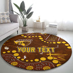 Personalized Hawthorn Hawks Round Carpet Aboriginal Pattern with Graffiti Style