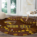 Personalized Hawthorn Hawks Round Carpet Aboriginal Pattern with Graffiti Style