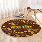 Personalized Hawthorn Hawks Round Carpet Aboriginal Pattern with Graffiti Style