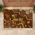 Personalized Hawthorn Hawks Rubber Doormat Aboriginal Pattern with Graffiti Style