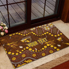 Personalized Hawthorn Hawks Rubber Doormat Aboriginal Pattern with Graffiti Style
