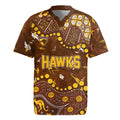 Personalized Hawthorn Hawks Rugby Jersey Aboriginal Pattern with Graffiti Style