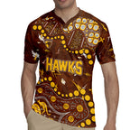 Personalized Hawthorn Hawks Rugby Jersey Aboriginal Pattern with Graffiti Style