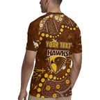 Personalized Hawthorn Hawks Rugby Jersey Aboriginal Pattern with Graffiti Style