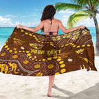 Personalized Hawthorn Hawks Sarong Aboriginal Pattern with Graffiti Style