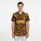 Personalized Hawthorn Hawks Scrub Top Aboriginal Pattern with Graffiti Style