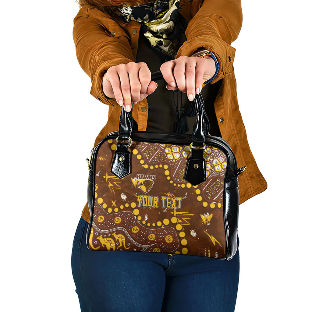 Personalized Hawthorn Hawks Shoulder Handbag Aboriginal Pattern with Graffiti Style