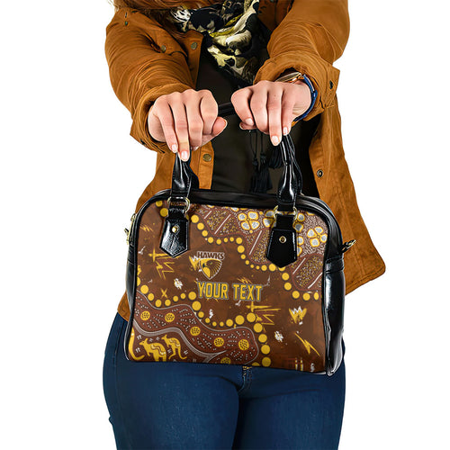 Personalized Hawthorn Hawks Shoulder Handbag Aboriginal Pattern with Graffiti Style