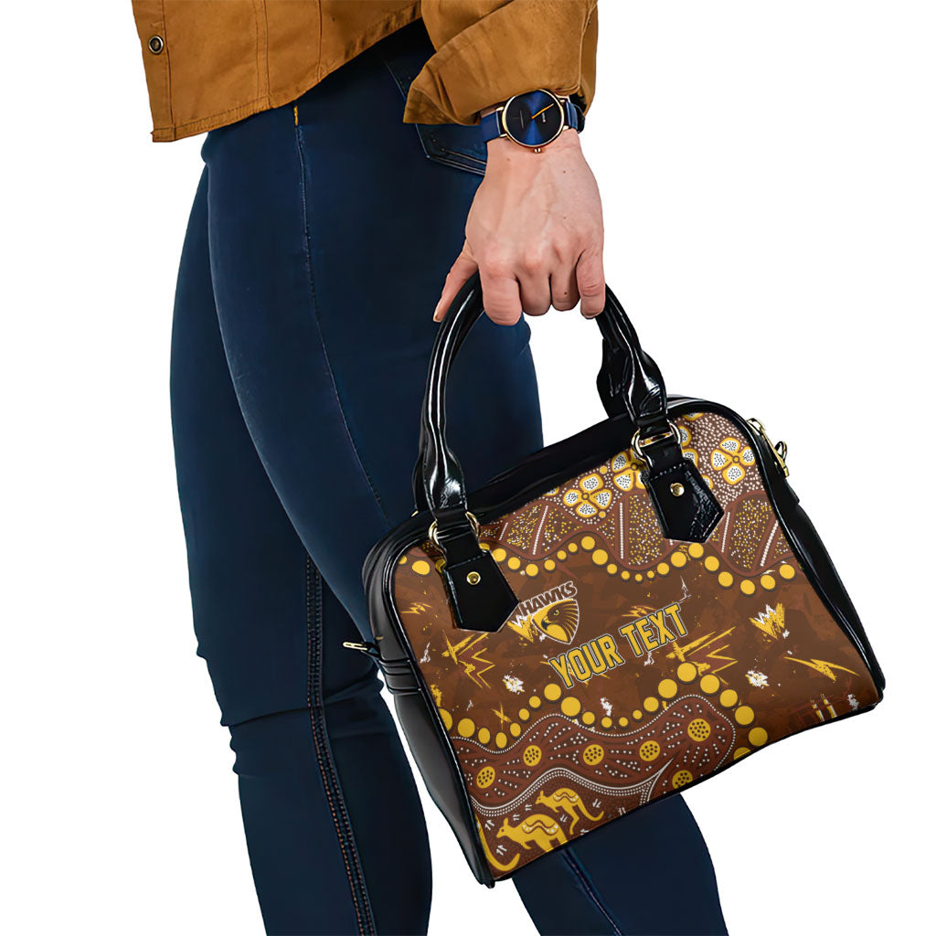 Personalized Hawthorn Hawks Shoulder Handbag Aboriginal Pattern with Graffiti Style