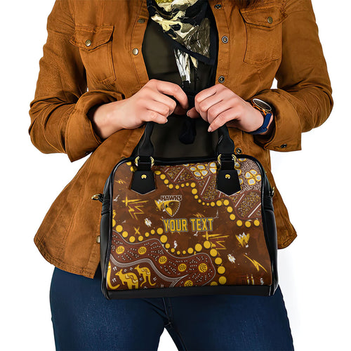 Personalized Hawthorn Hawks Shoulder Handbag Aboriginal Pattern with Graffiti Style