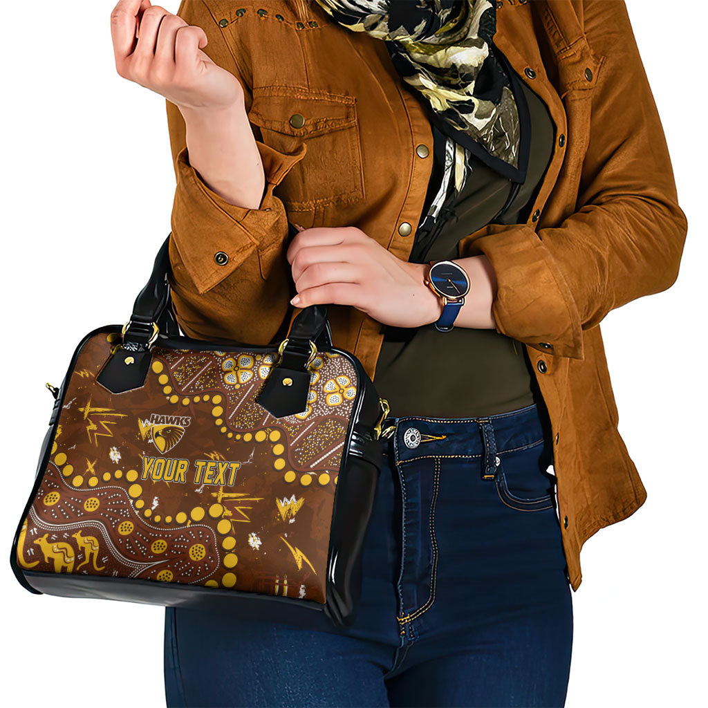 Personalized Hawthorn Hawks Shoulder Handbag Aboriginal Pattern with Graffiti Style