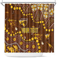 Personalized Hawthorn Hawks Shower Curtain Aboriginal Pattern with Graffiti Style