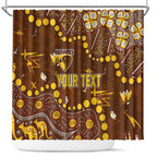 Personalized Hawthorn Hawks Shower Curtain Aboriginal Pattern with Graffiti Style