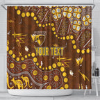Personalized Hawthorn Hawks Shower Curtain Aboriginal Pattern with Graffiti Style