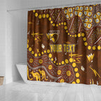 Personalized Hawthorn Hawks Shower Curtain Aboriginal Pattern with Graffiti Style