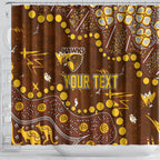 Personalized Hawthorn Hawks Shower Curtain Aboriginal Pattern with Graffiti Style