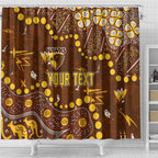 Personalized Hawthorn Hawks Shower Curtain Aboriginal Pattern with Graffiti Style